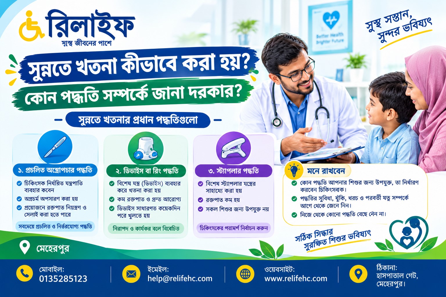 সুন্নতে খতনার পদ্ধতি ও খতনার পর শিশুর যত্ন সম্পর্কে স্বাস্থ্যবিষয়ক নির্দেশিকা সুন্নতে খতনা করার পদ্ধতি